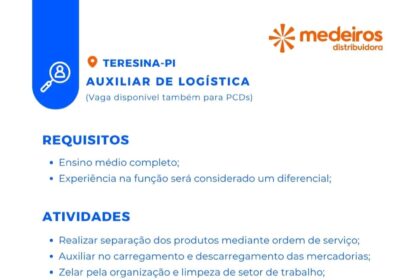 Vaga de emprego para Auxiliar de Logística 