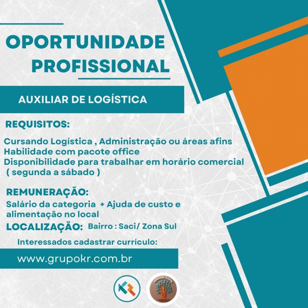 Vaga de emprego para Auxiliar de Logística