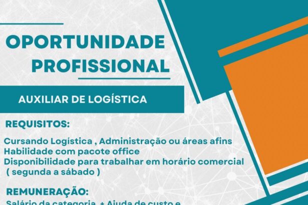 Vaga de emprego para Auxiliar de Logística