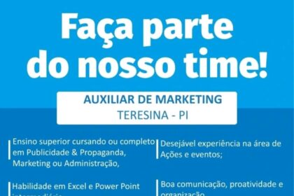 Vaga de emprego para Auxiliar de Marketing