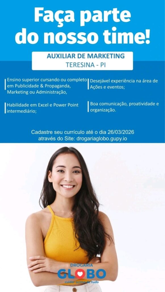 Vaga de emprego para Auxiliar de Marketing