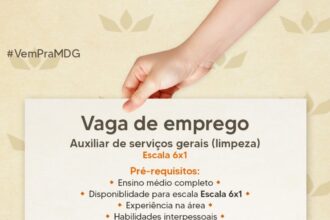 Vaga de emprego para Auxiliar de Serviços Gerais