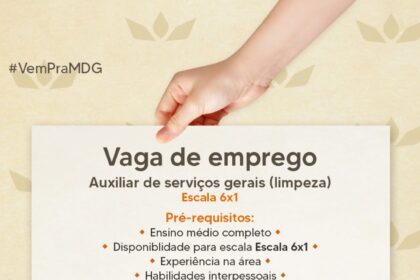 Vaga de emprego para Auxiliar de Serviços Gerais