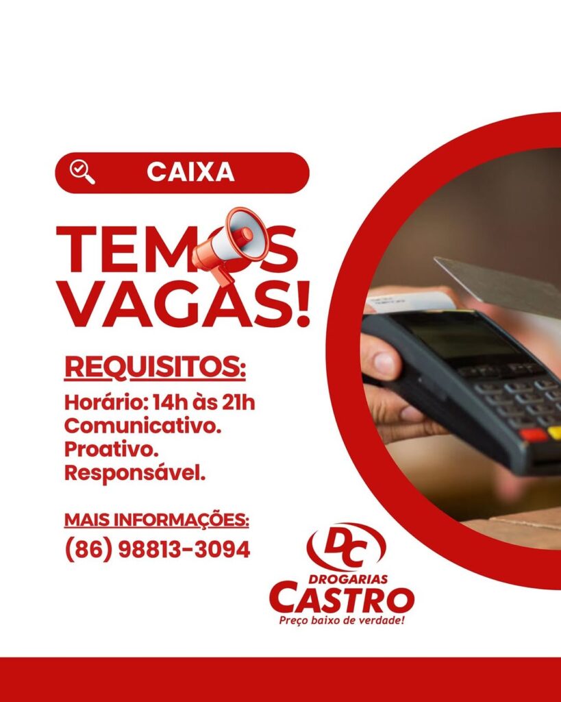 Vaga de emprego para Caixa