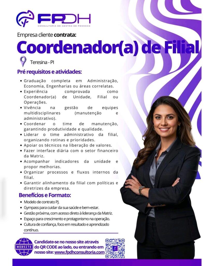 Vaga de emprego para Coordenador(a) de Filial