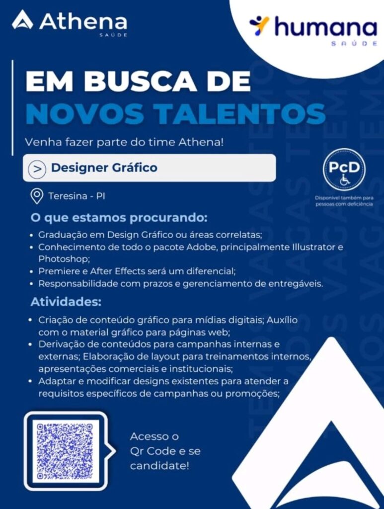 Vaga de emprego para Designer Gráfico