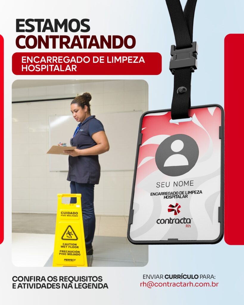 Vaga de emprego para Encarregado de Limpeza Hospitalar