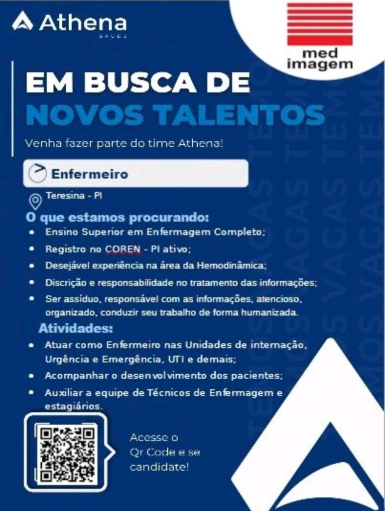 Vaga de emprego para Enfermeiro