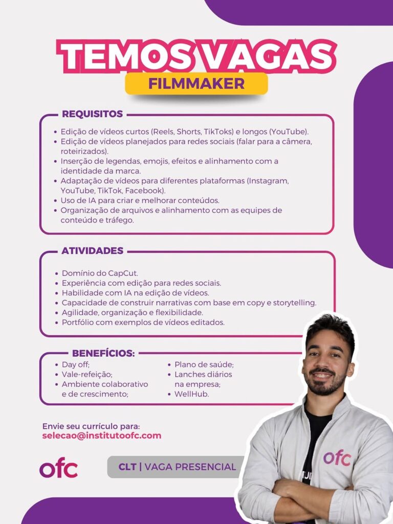 Vaga de emprego para Filmaker