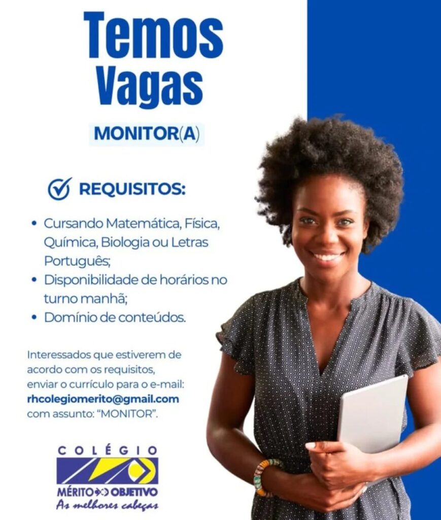 Vaga de emprego para Monitor(a)