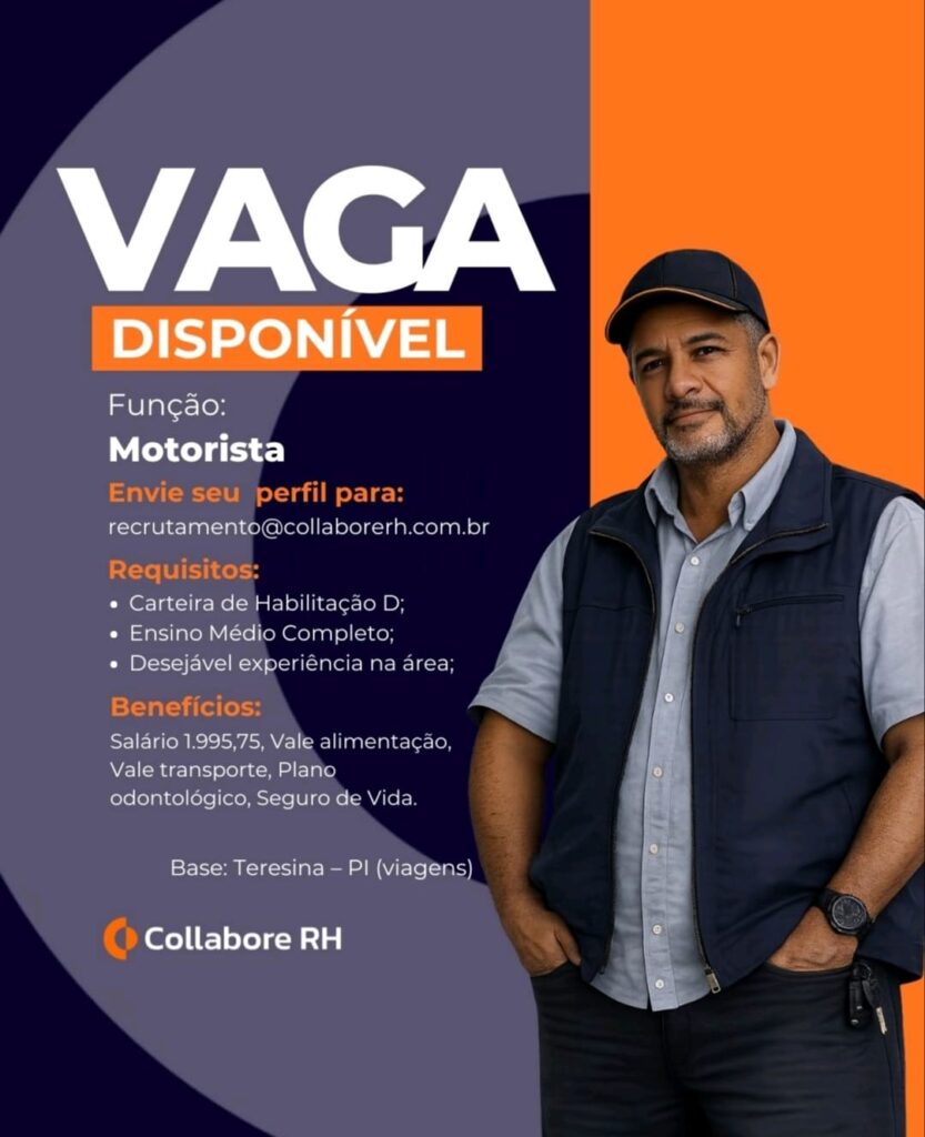 Vaga de emprego para Motorista