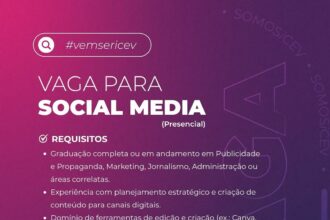 Vaga de emprego para Social Media