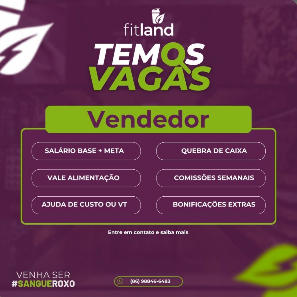 Vaga de emprego para Vendedor
