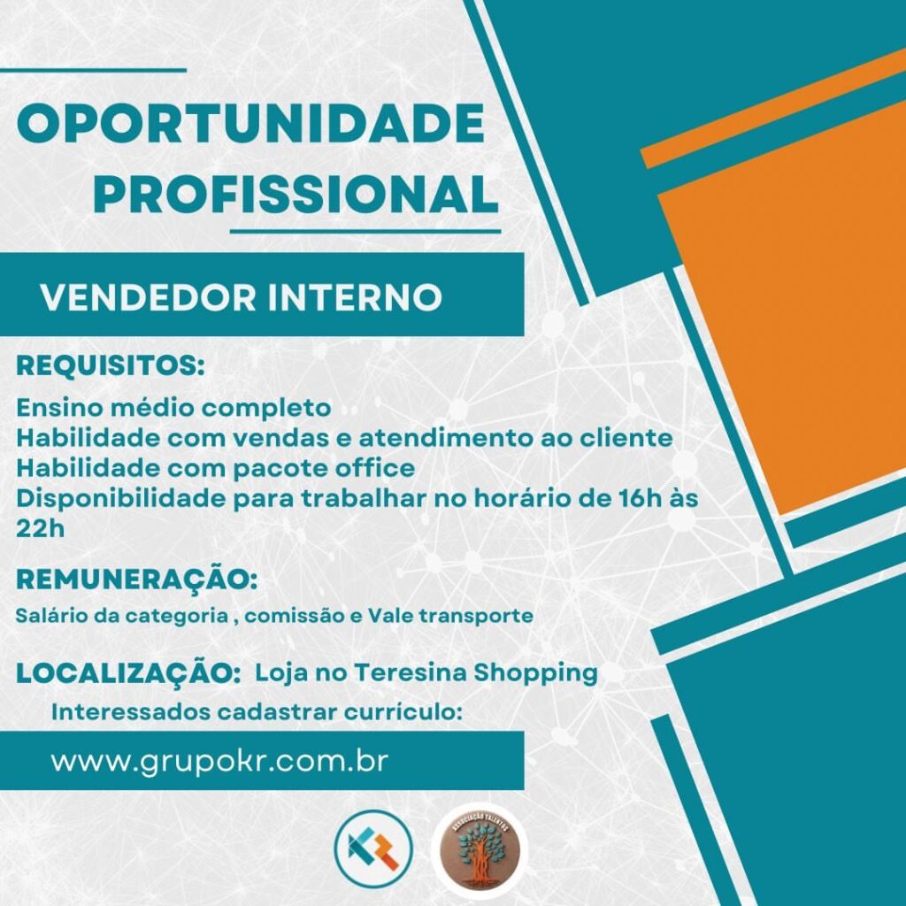 Vaga de emprego para Vendedor Interno