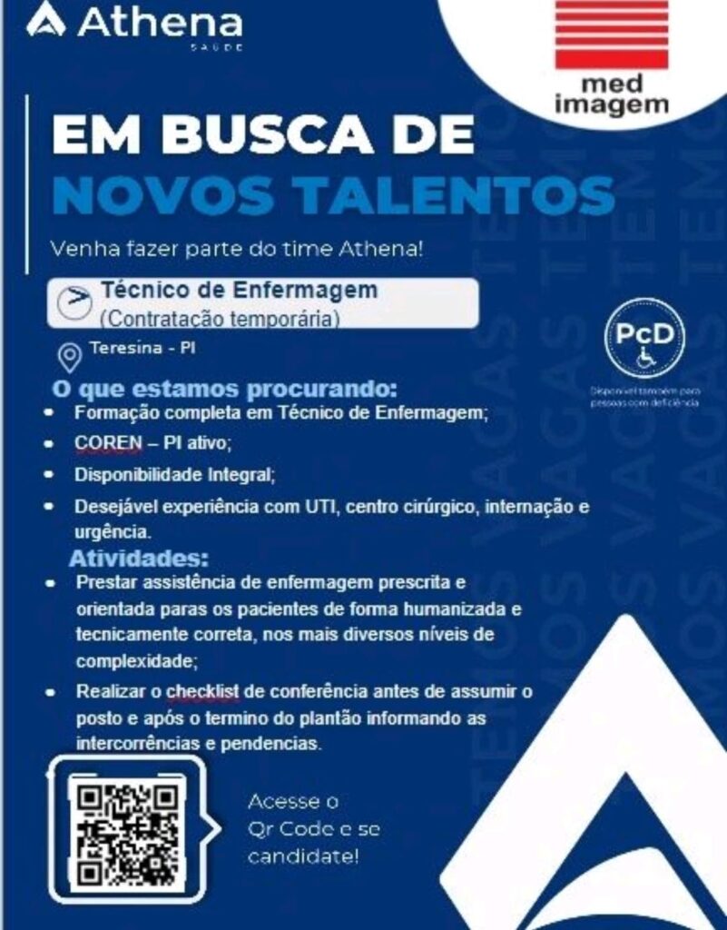 Vaga de emprego para Técnico de Enfermagem