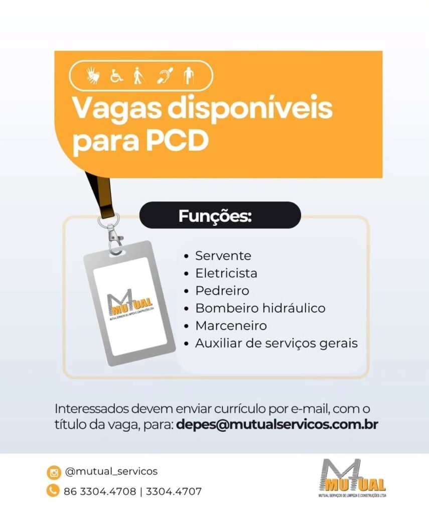 Vagas de emprego para PCD