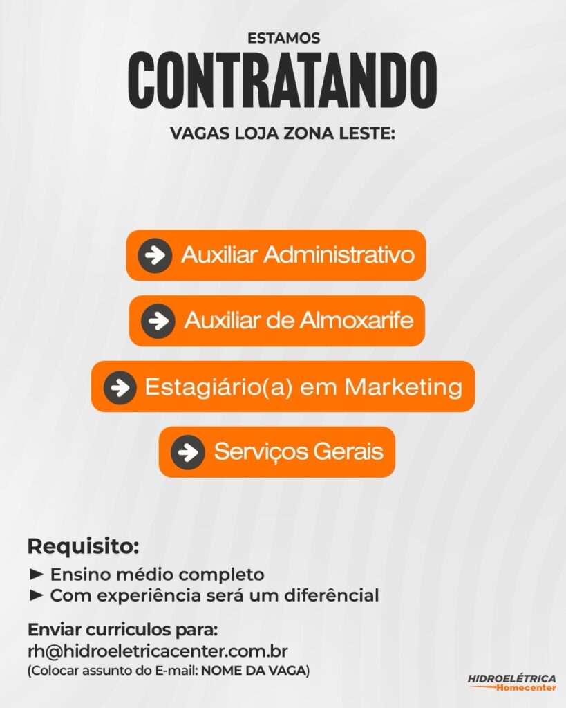 Diversas vagas de emprego