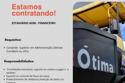 Vaga de Estágio para ADM - Financeiro 