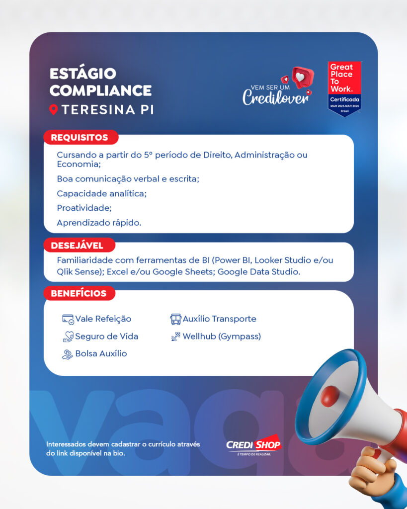 Vaga de Estágio para Compliance