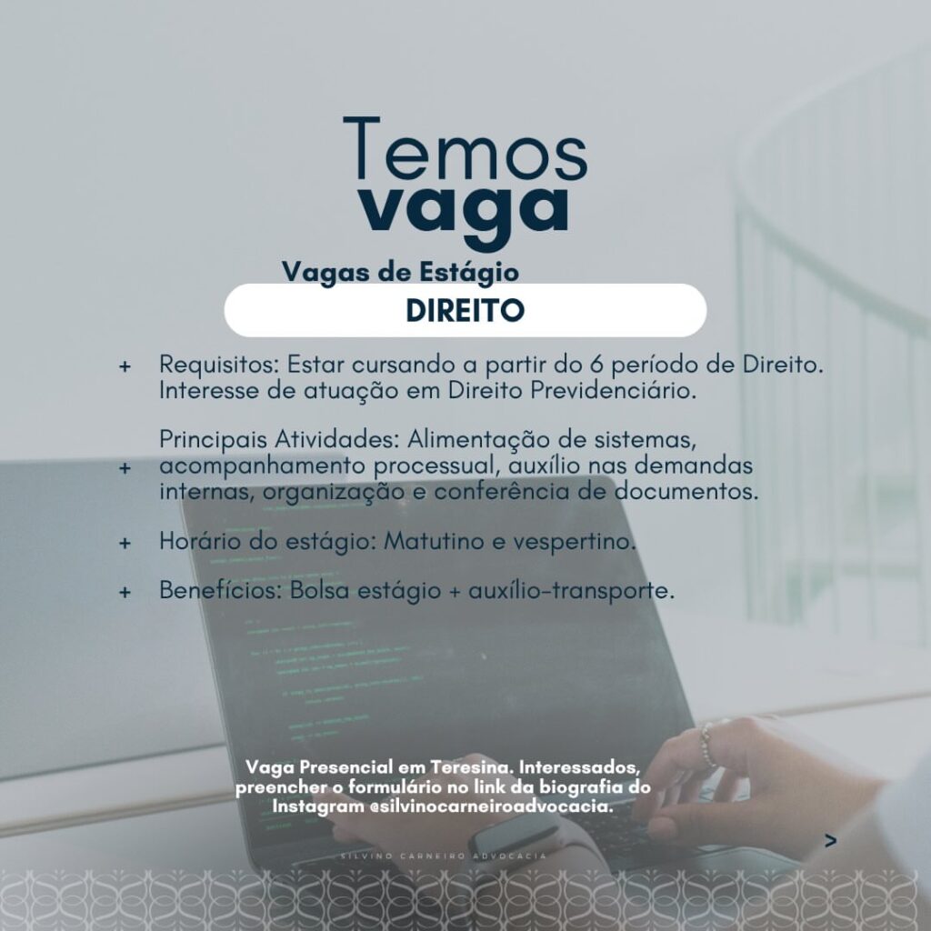 Vaga de Estágio para Direito 
