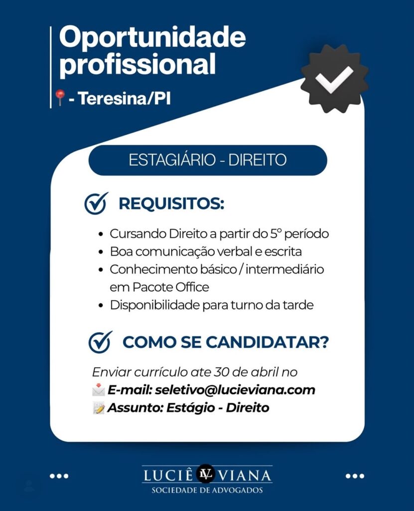 Vaga de Estágio para Direito