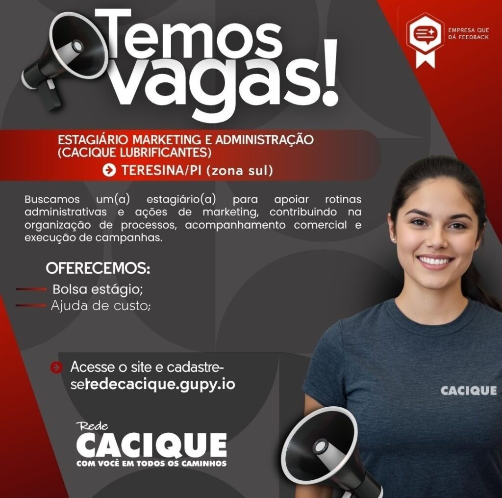 Vaga de Estágio para Marketing e ADM 