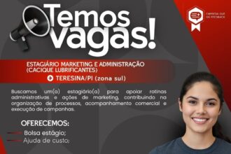 Vaga de Estágio para Marketing e ADM 