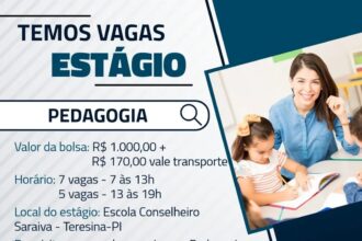 Vaga de Estágio para Pedagogia 