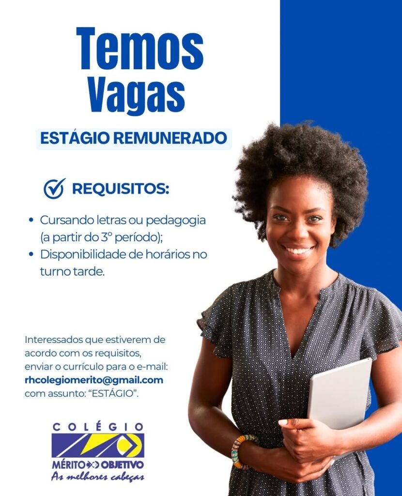 Vaga de Estágio para Pedagogia