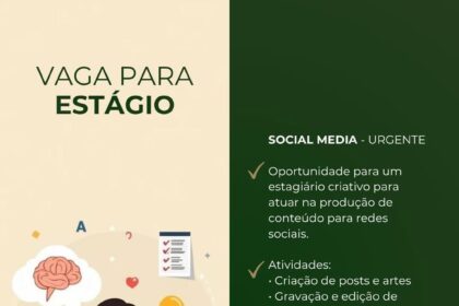 Vaga de Estágio para Social Media