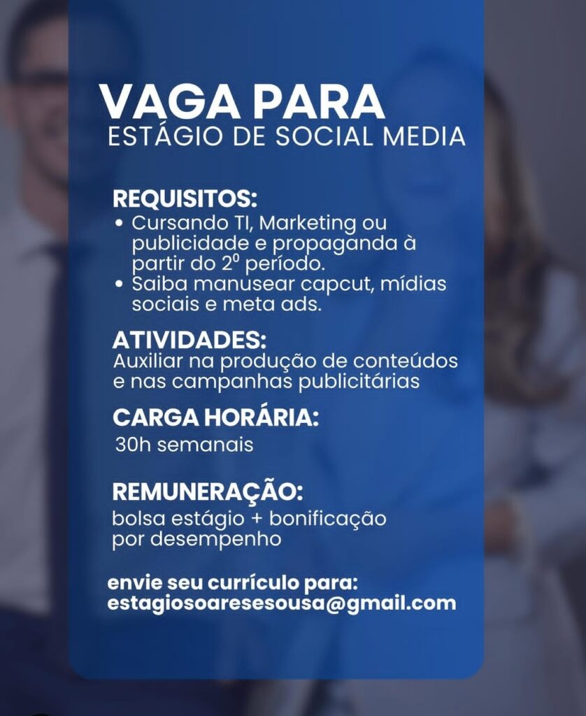 Vaga de Estágio para Social Media