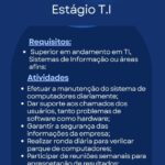 Vaga de Estágio para T.I