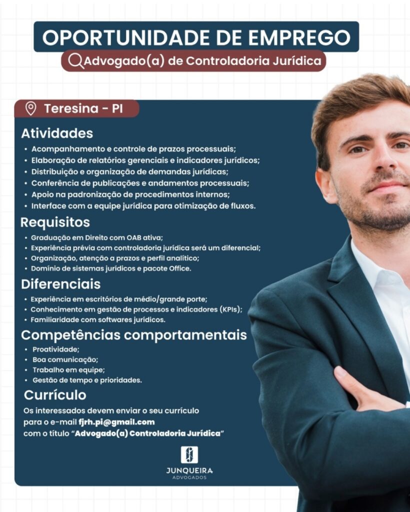 Vaga de emprego para Advogado(a) de Controladoria Jurídica