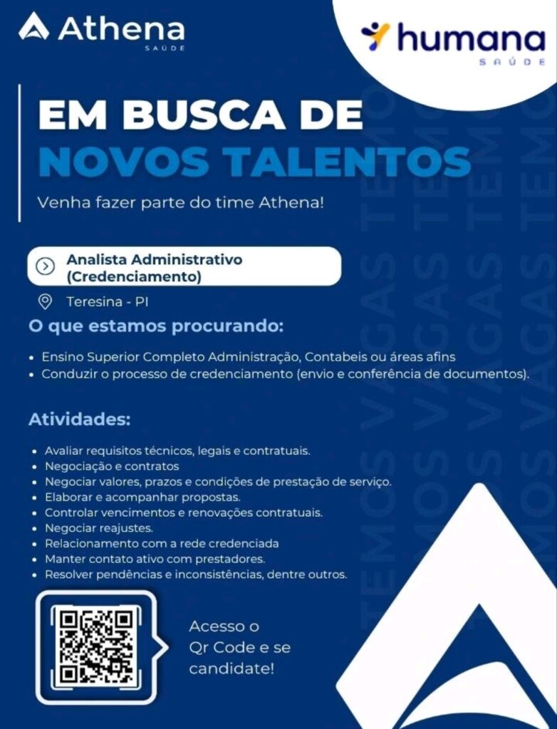 Vaga de emprego para Analista ADM (Credenciamento)