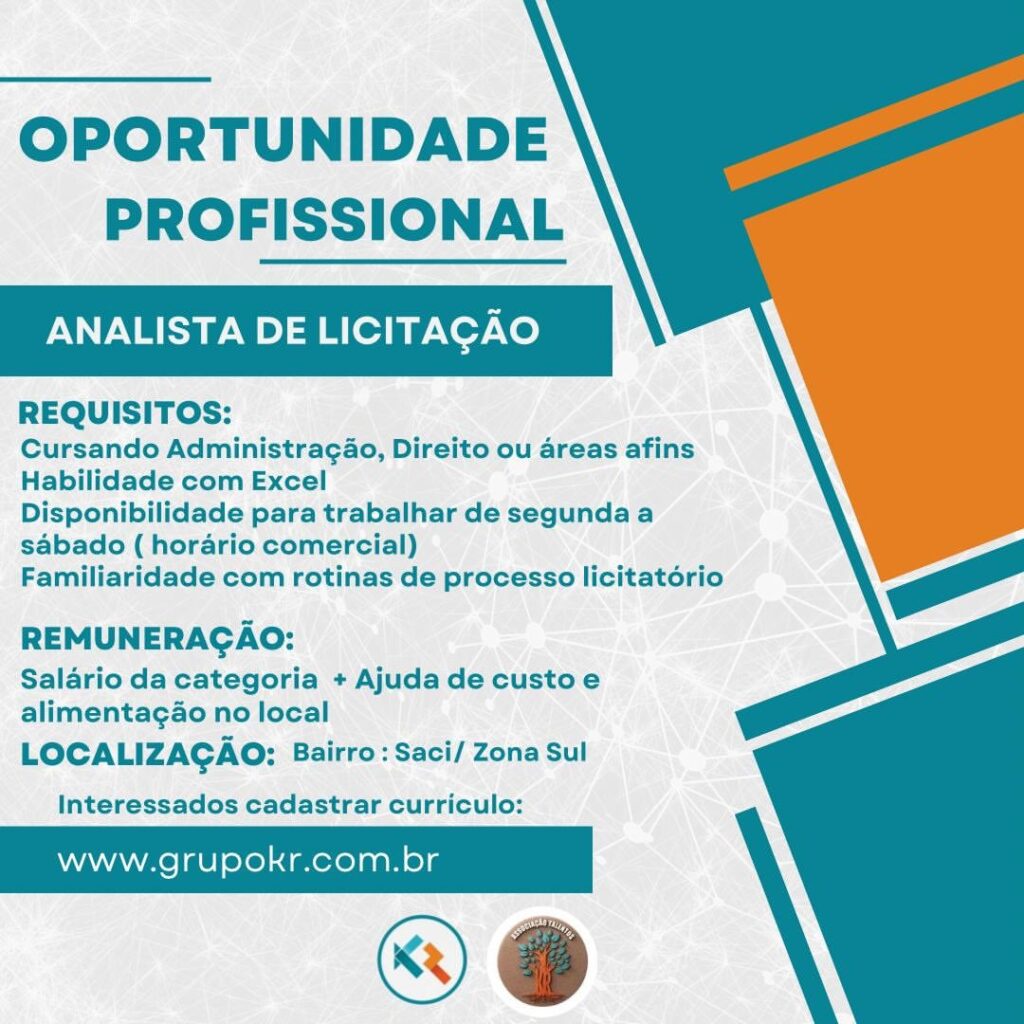 Vaga de emprego para Analista de Licitação
