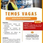 Vaga de emprego para Apontador de Produção