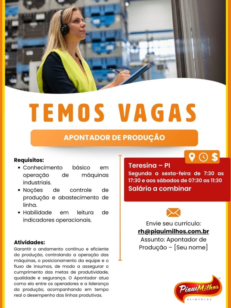 Vaga de emprego para Apontador de Produção