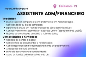 Vaga de emprego para Assistente ADM/Financeiro