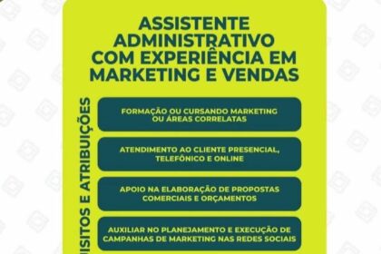 Vaga de emprego para Assistente Administrativo
