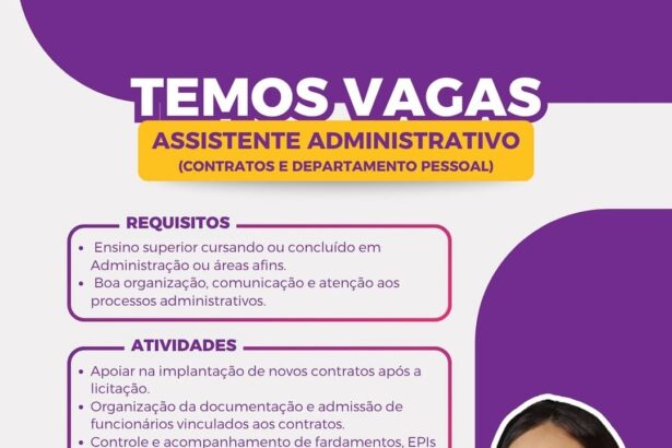 Vaga de emprego para Assistente Administrativo