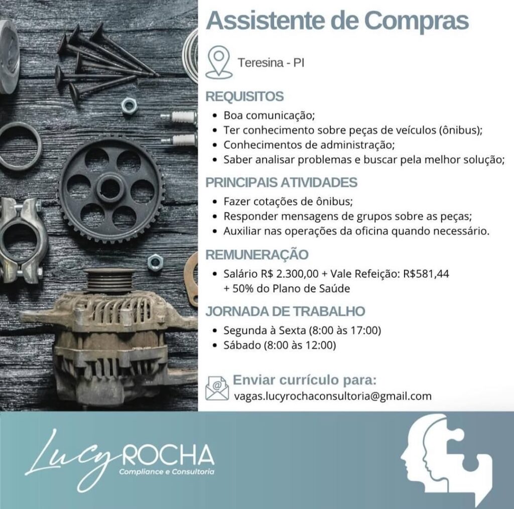 Vaga de emprego para Assistente de Compras