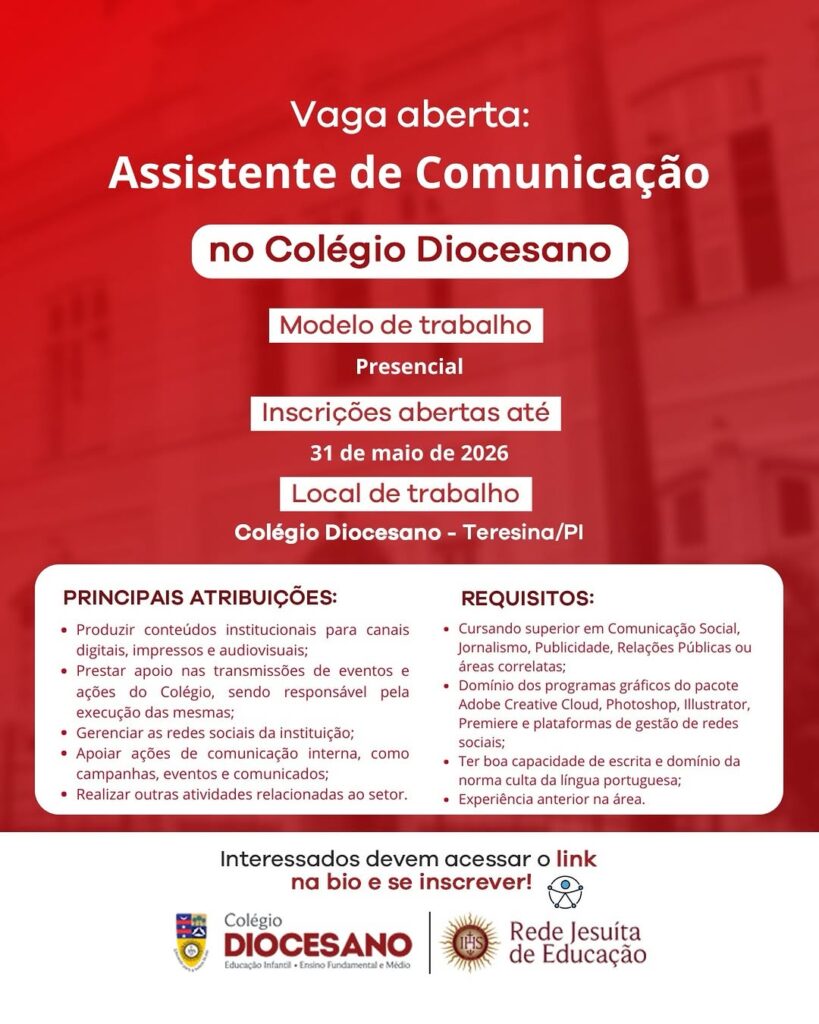 Vaga de emprego para Assistente de Comunicação