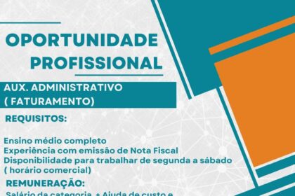 Vaga de emprego para Auxiliar Administrativo