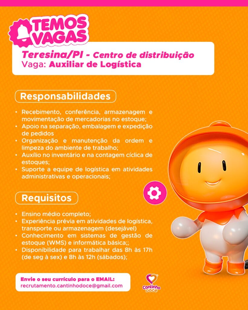 Vaga de emprego para Auxiliar de Logística