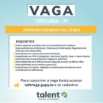 Vaga de emprego para Desenvolverdor(a) Full Stack