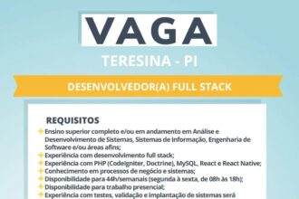 Vaga de emprego para Desenvolverdor(a) Full Stack