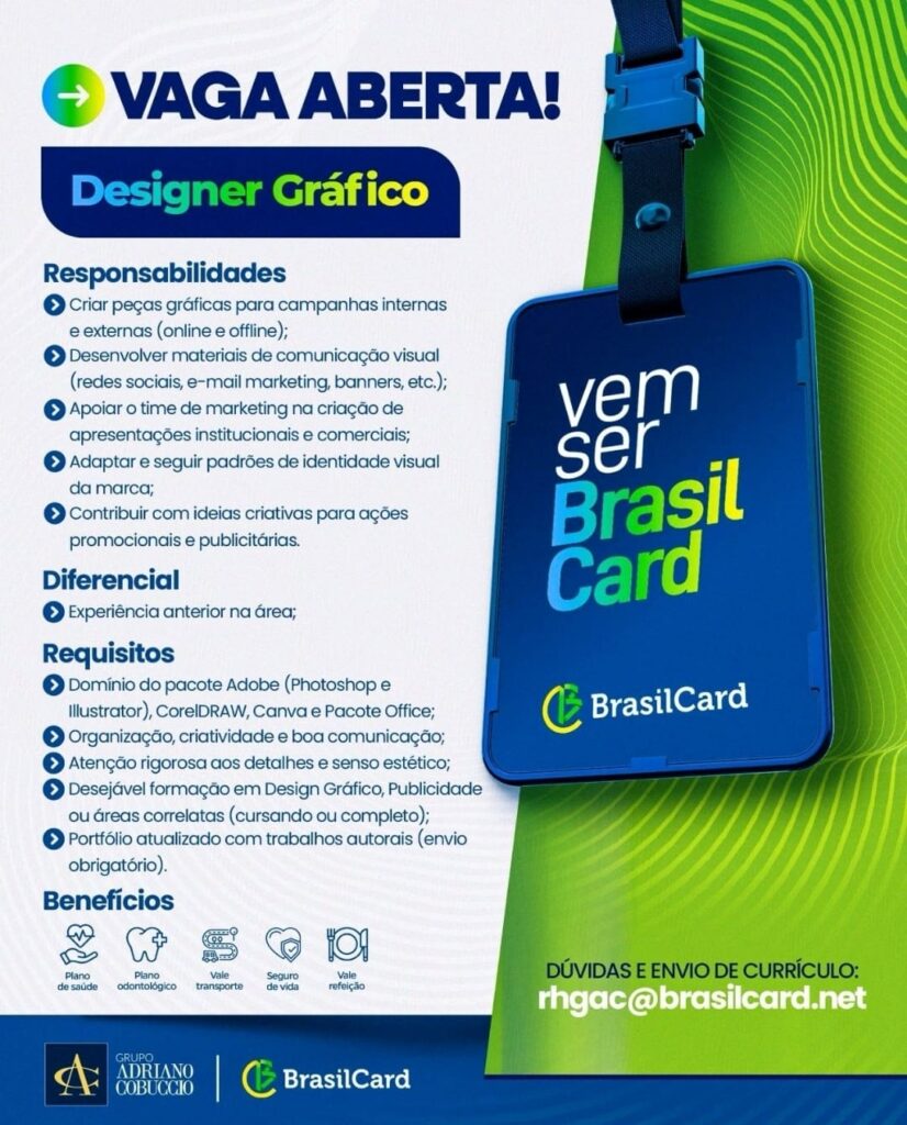 Vaga de emprego para Designer Gráfico