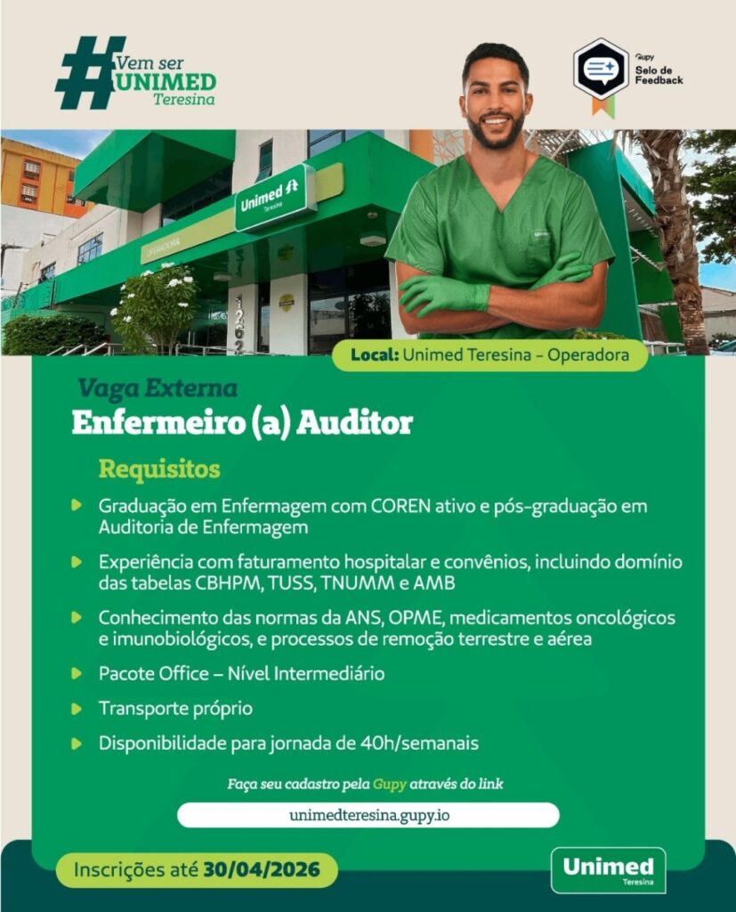 Vaga de emprego para Enfermeiro(a) Auditor