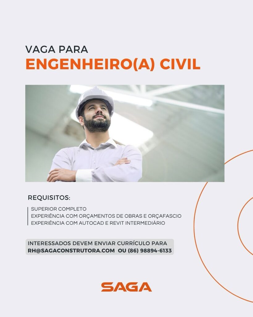 Vaga de emprego para Engenheiro(a) Civil