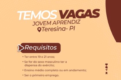 Vaga de emprego para Jovem Aprendiz